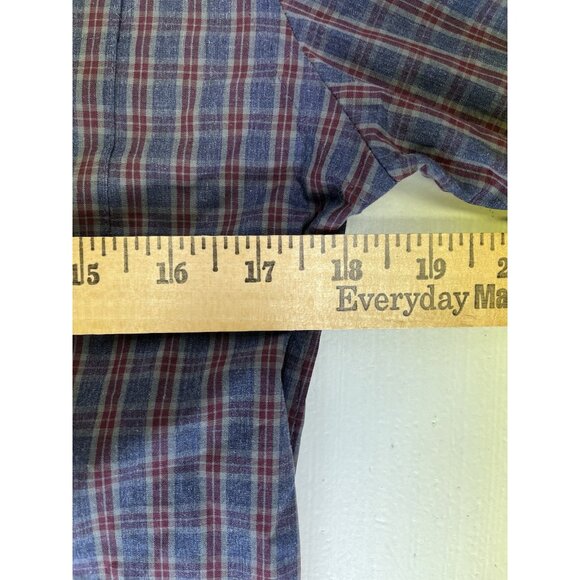 NWT Hickey Freeman Cotton Button Front Shirt Blue Red Plaid Sz Small Long Sleeve - Picture 11 of 14